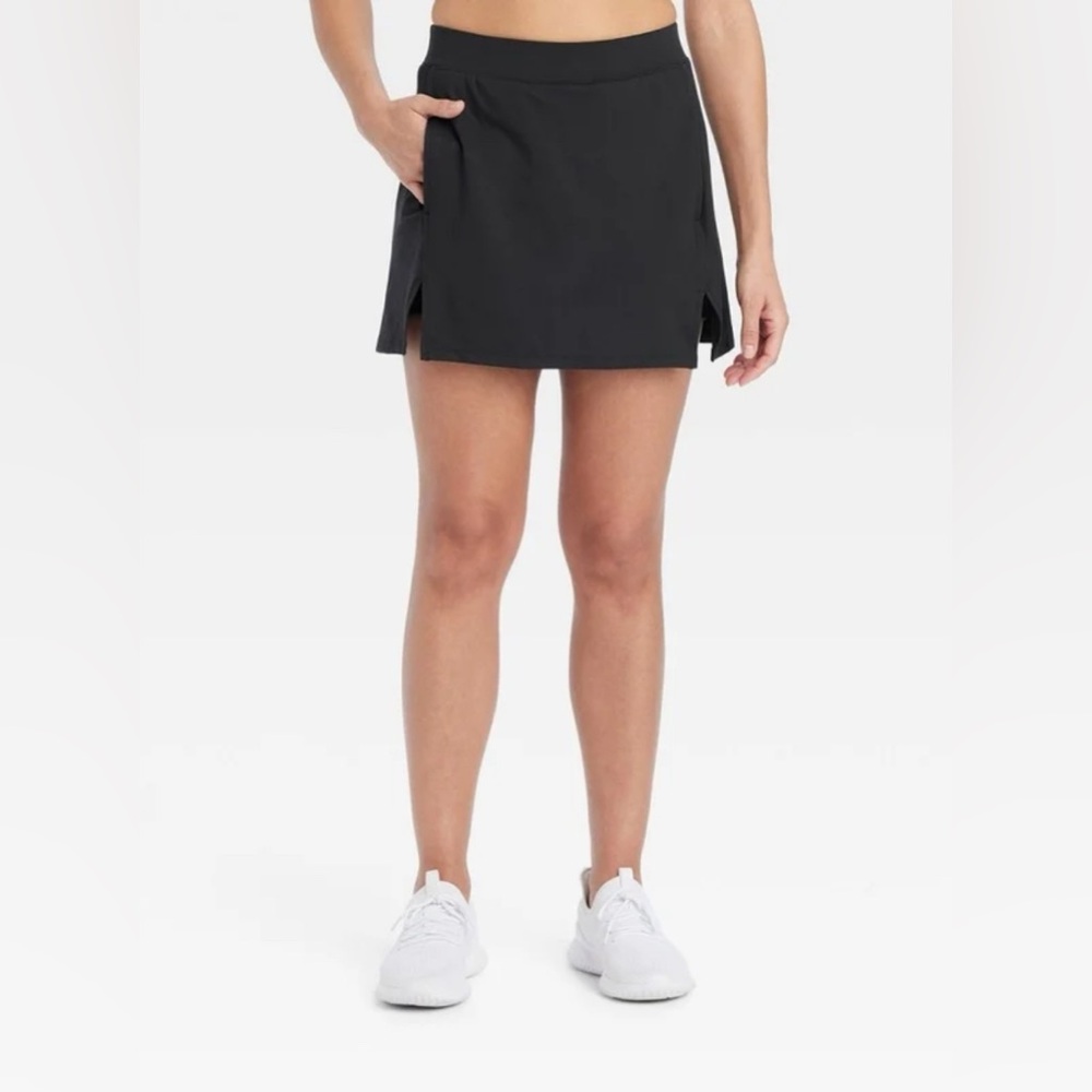 All in Motion Black Mini Skater Skirt with Slit
